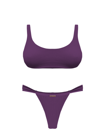 Velvety lilac string bikini bottom, Quintsoul