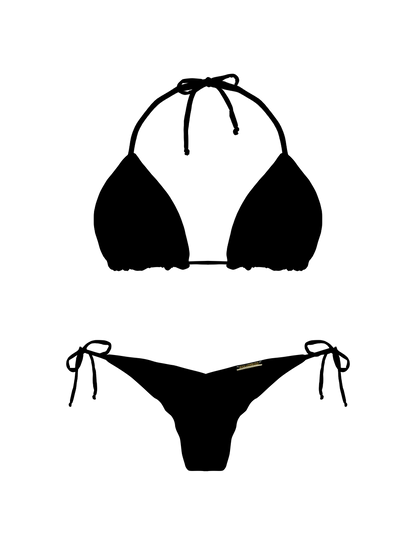 Essential Solids Midnight Charm Rounded Triangle Bikini Top