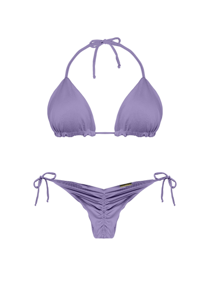 Essential Solids Gray Violet Rounded Triangle Bikini Top