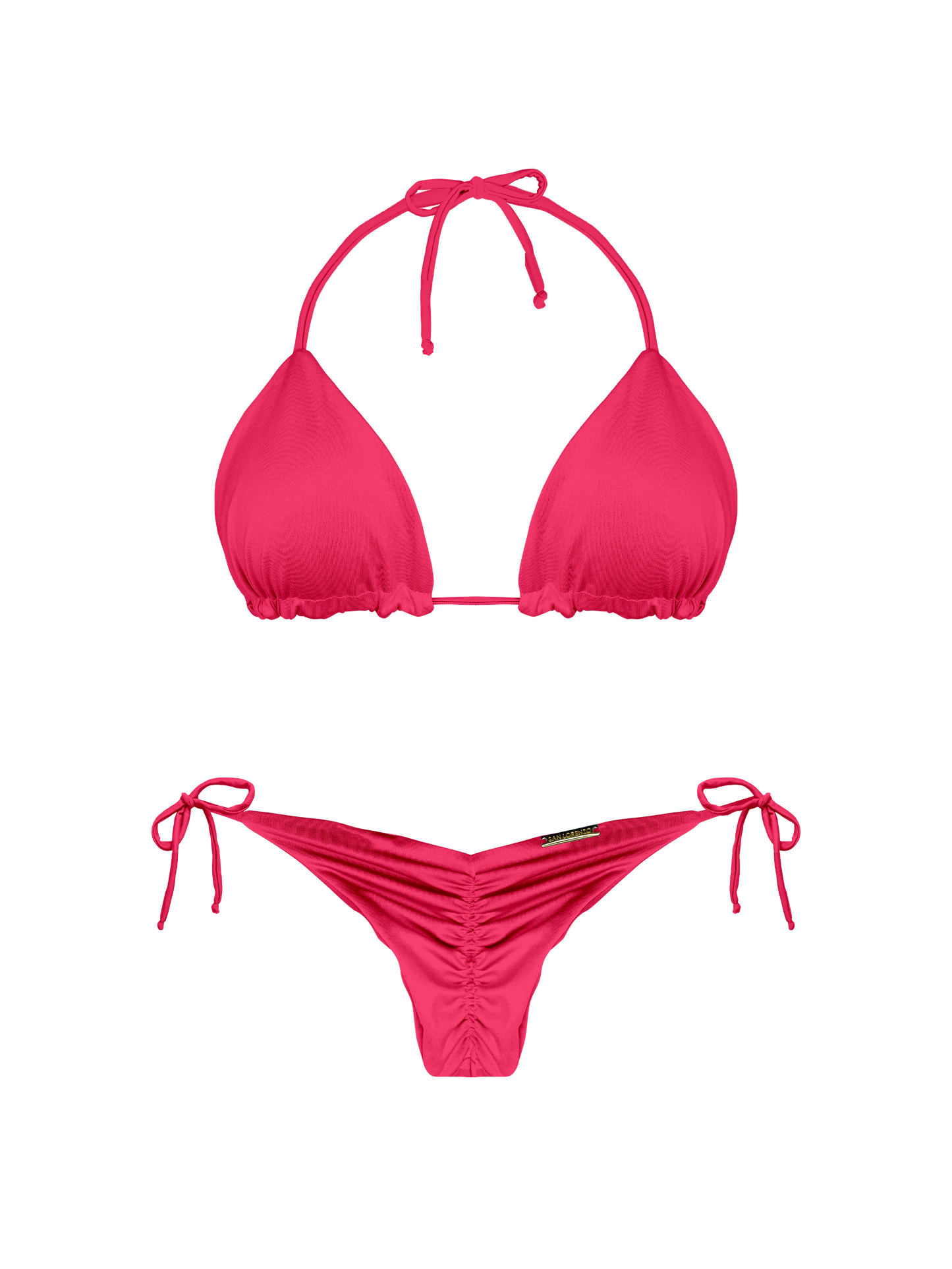 Essential Solids Pink Fusion Thin Scrunch Brief Bikini Bottom