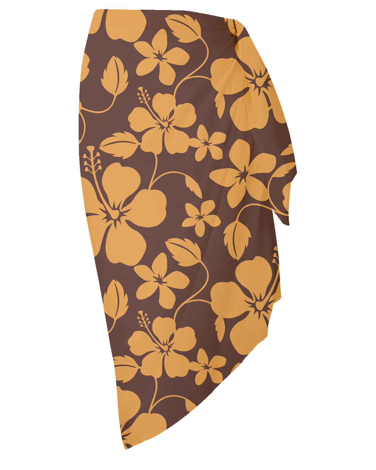 Hibiscus Brown Yellow Sarong