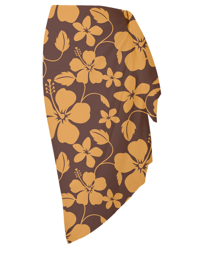 Hibiscus Brown Yellow Sarong