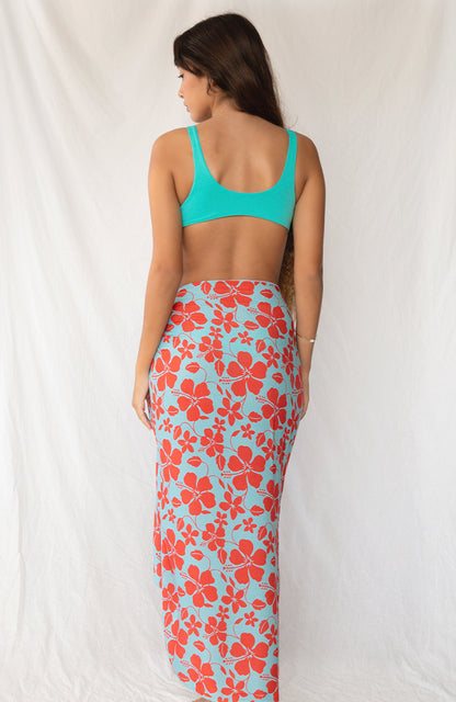 Hibiscus Blue Sarong