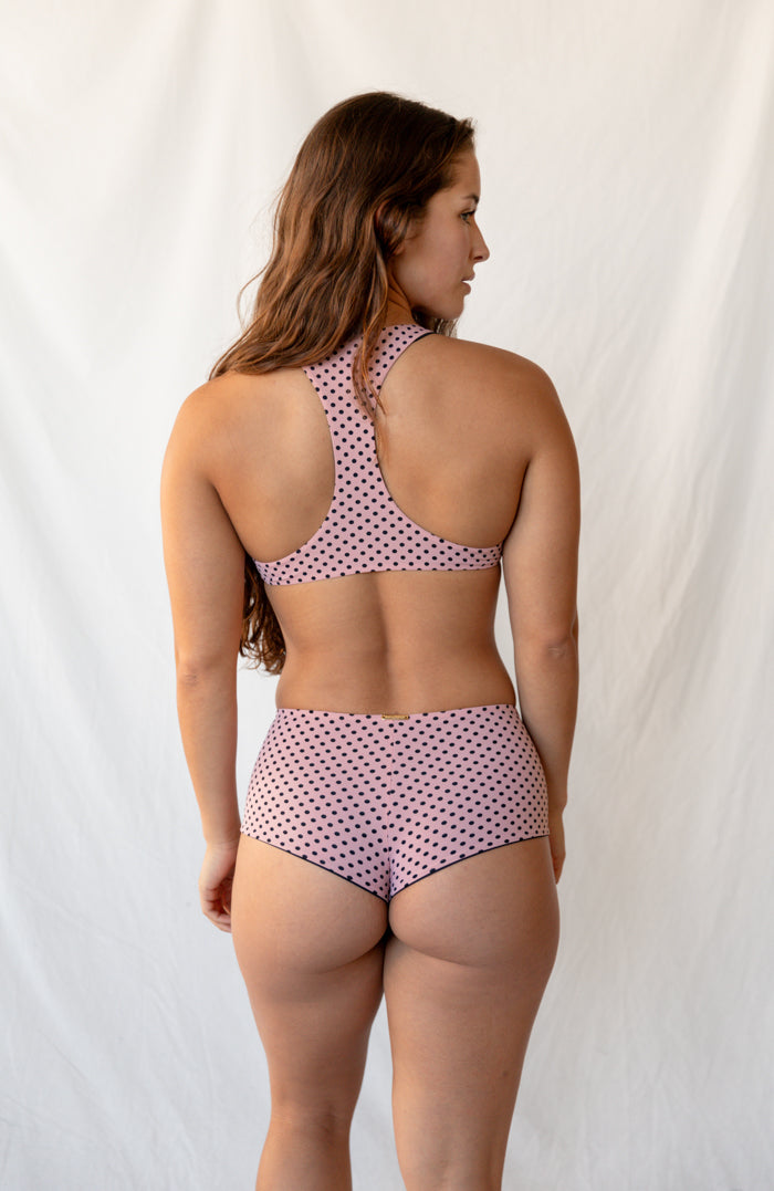 80’s Muse Rosewater Dots High Waist Full Coverage Bikini Bottom