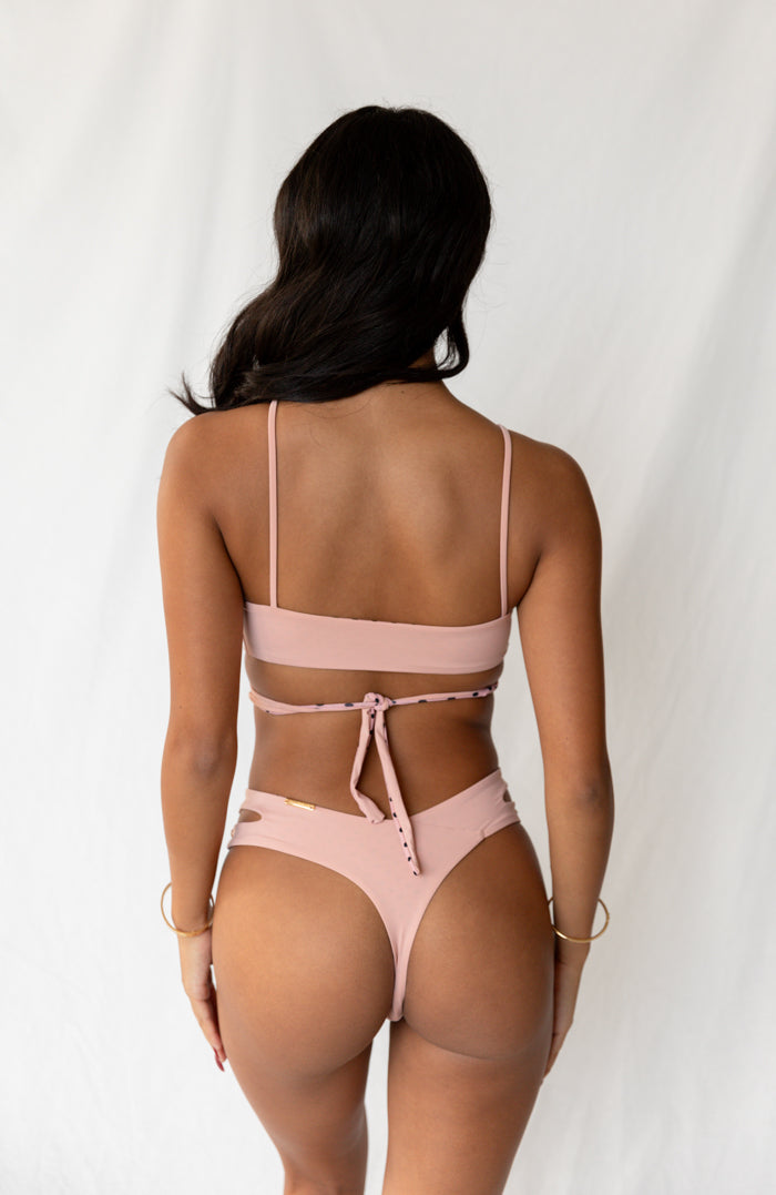 80’s Muse Pink Glamour Double Strap Bikini Bottom