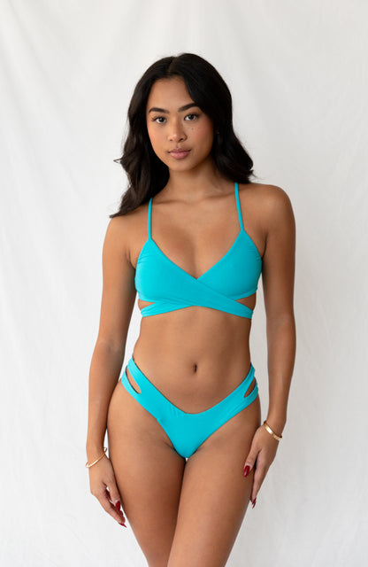 80’s Muse Cyan Amazonite Double Strap Bikini Bottom