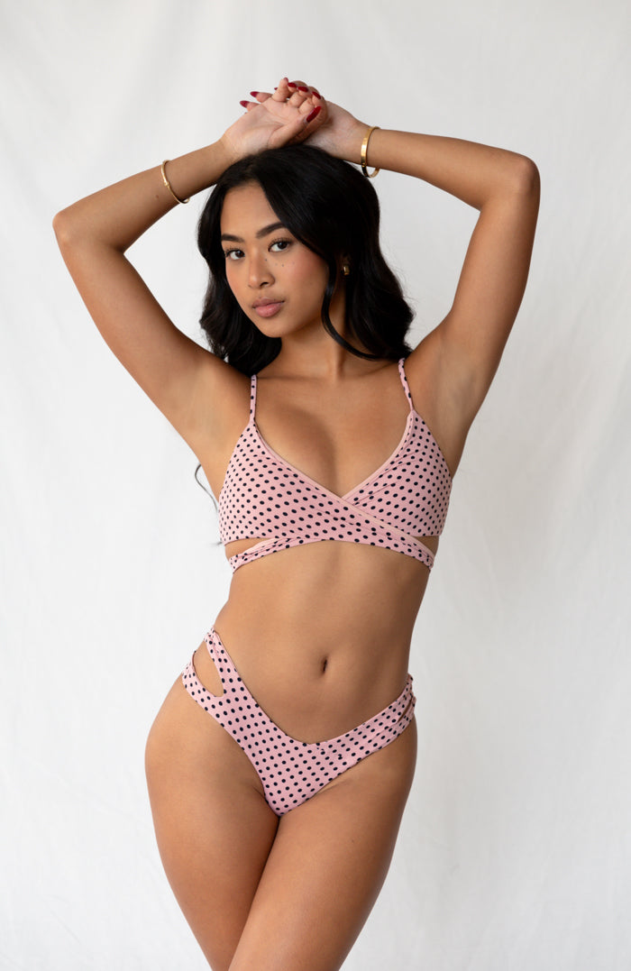 80’s Muse Rosewater Dots Wrap Around Bikini Top