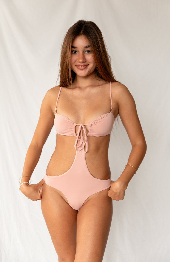 80’s Muse Pink Glamour Keyhole String One Piece