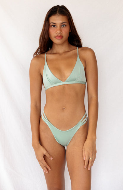 Essential Solids Moss Oasis Cross Back Bikini Top