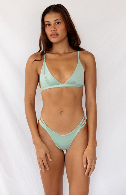 Essential Solids Moss Oasis Cross Back Bikini Top