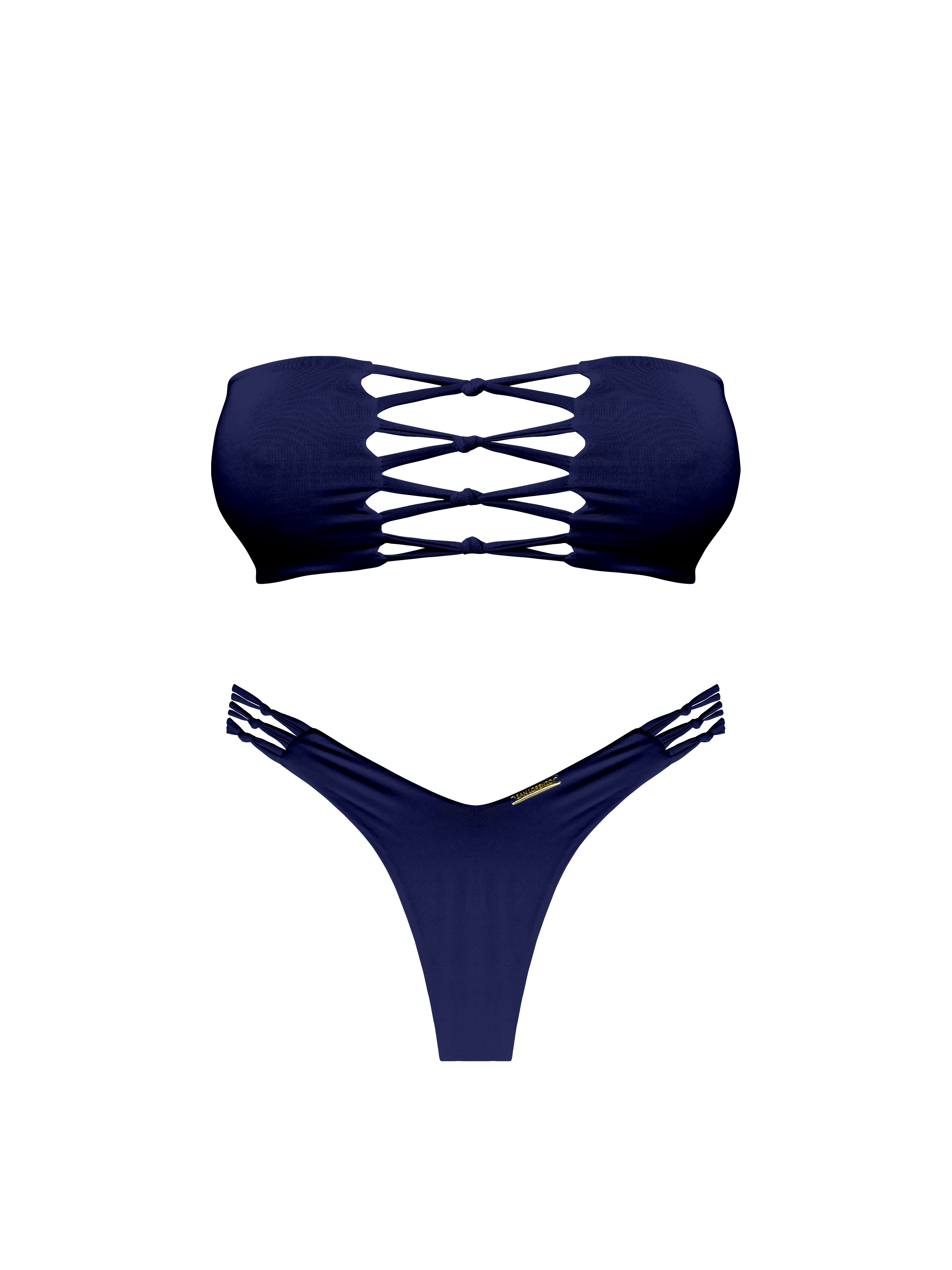 Moorea Voyager Indigo Braided Bandeau Bikini Top