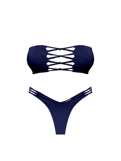 Moorea Voyager Indigo Braided Bandeau Bikini Top