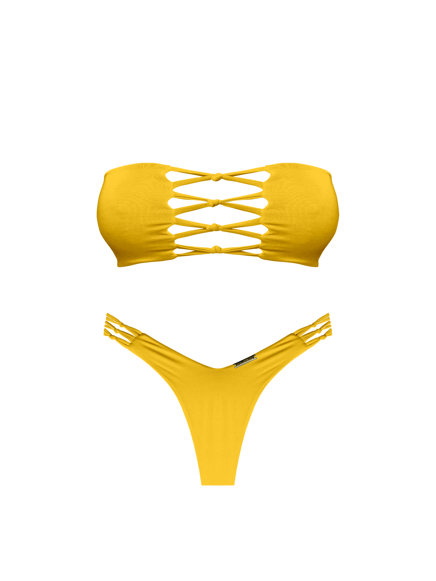 Moorea Golden Island Braided Bandeau Bikini Top