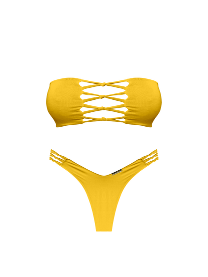 Moorea Golden Island Braided Bandeau Bikini Top