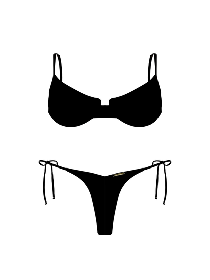 Moorea Voyager Indigo High Cut Side Bikini Tie Bikini Bottom