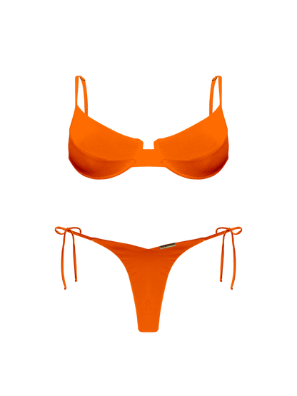 Moorea Saffron Glow High Cut Side Bikini Tie Bikini Bottom