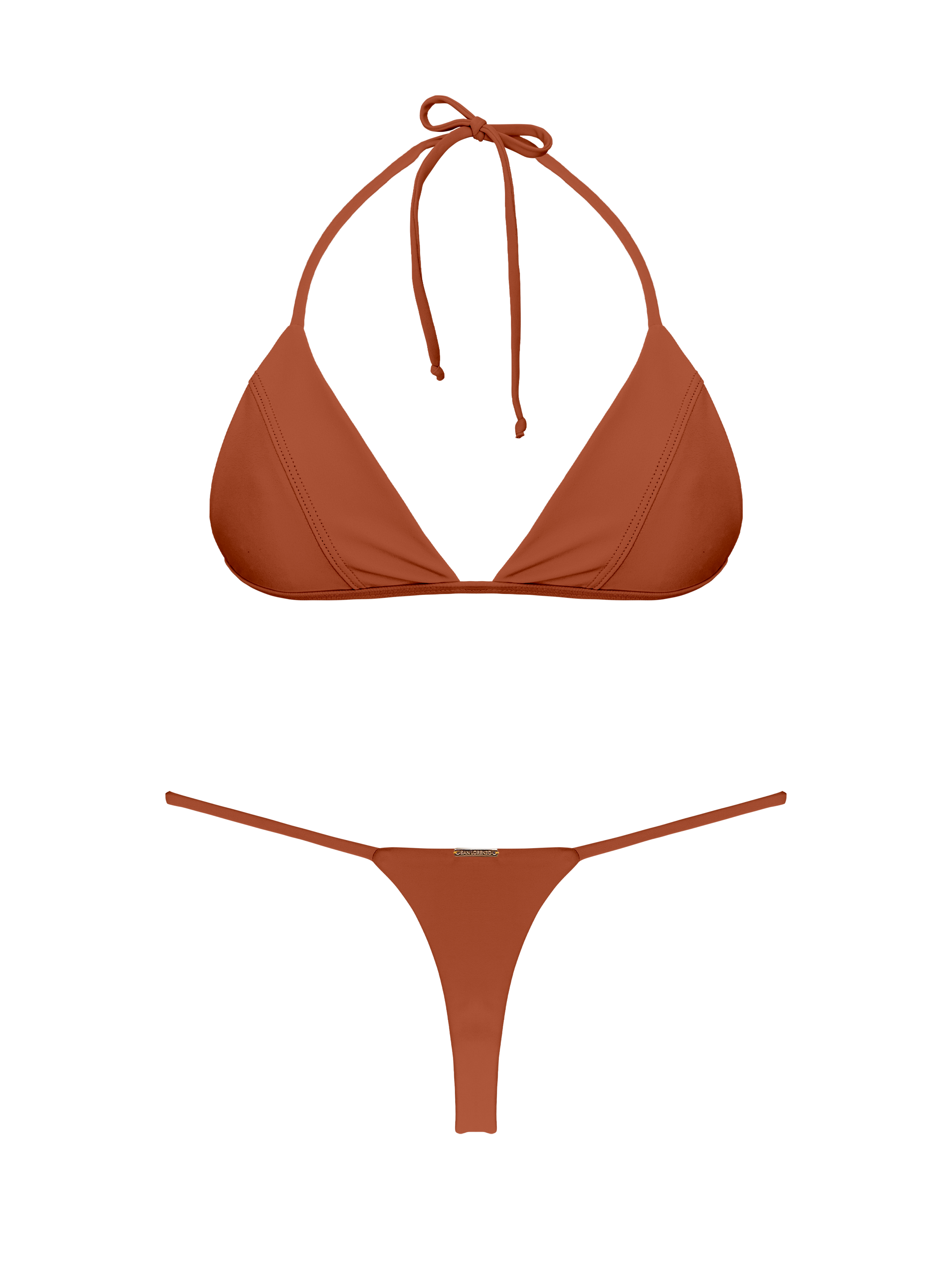 Coral Sunset Glow Bra Halter Bikini Top