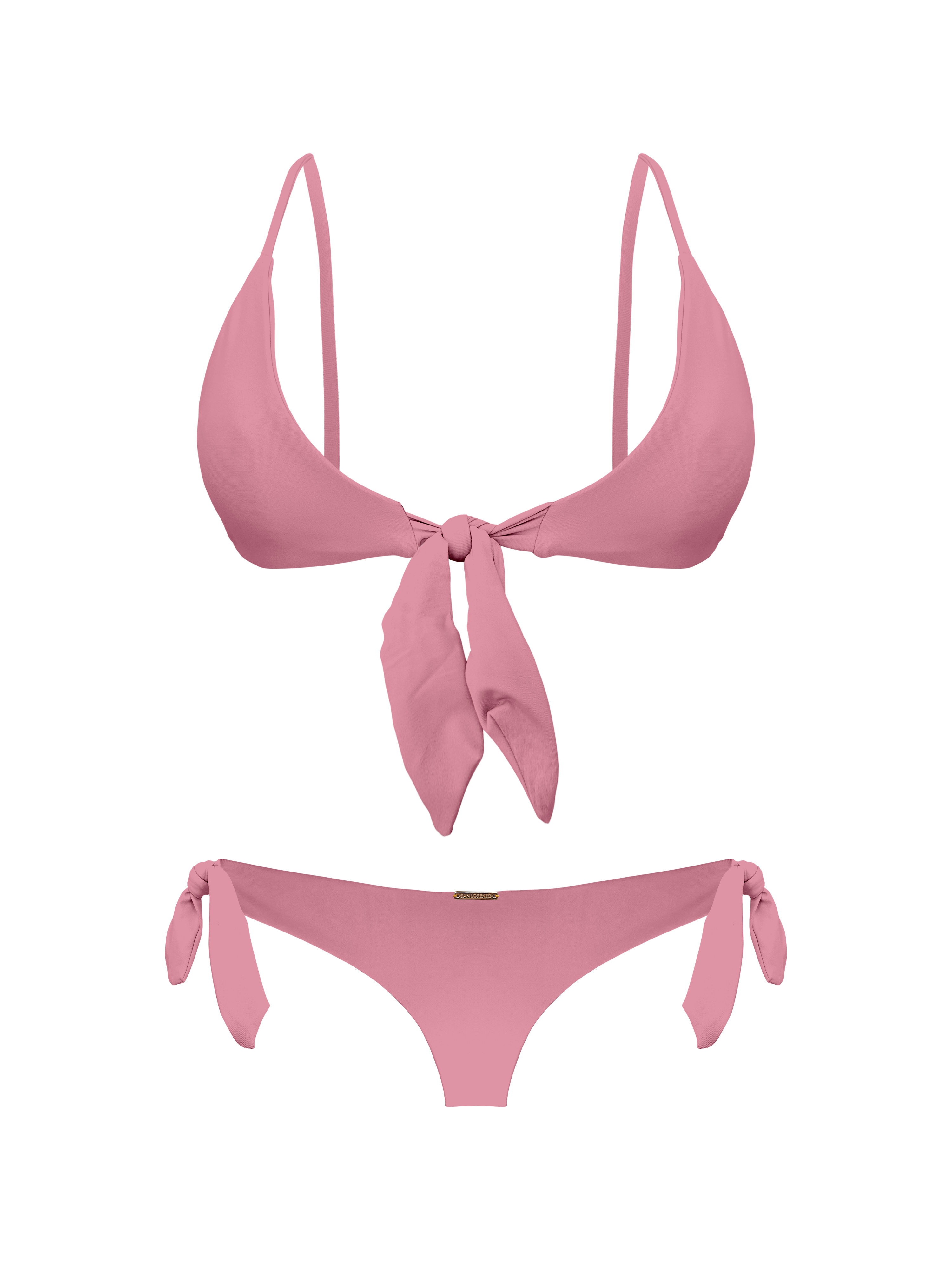 Coral Pink Sand Side Tie Thong Bikini Bottom