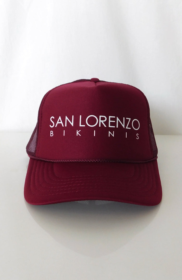 San Lorenzo Bikinis Trucker Hat Burgundy