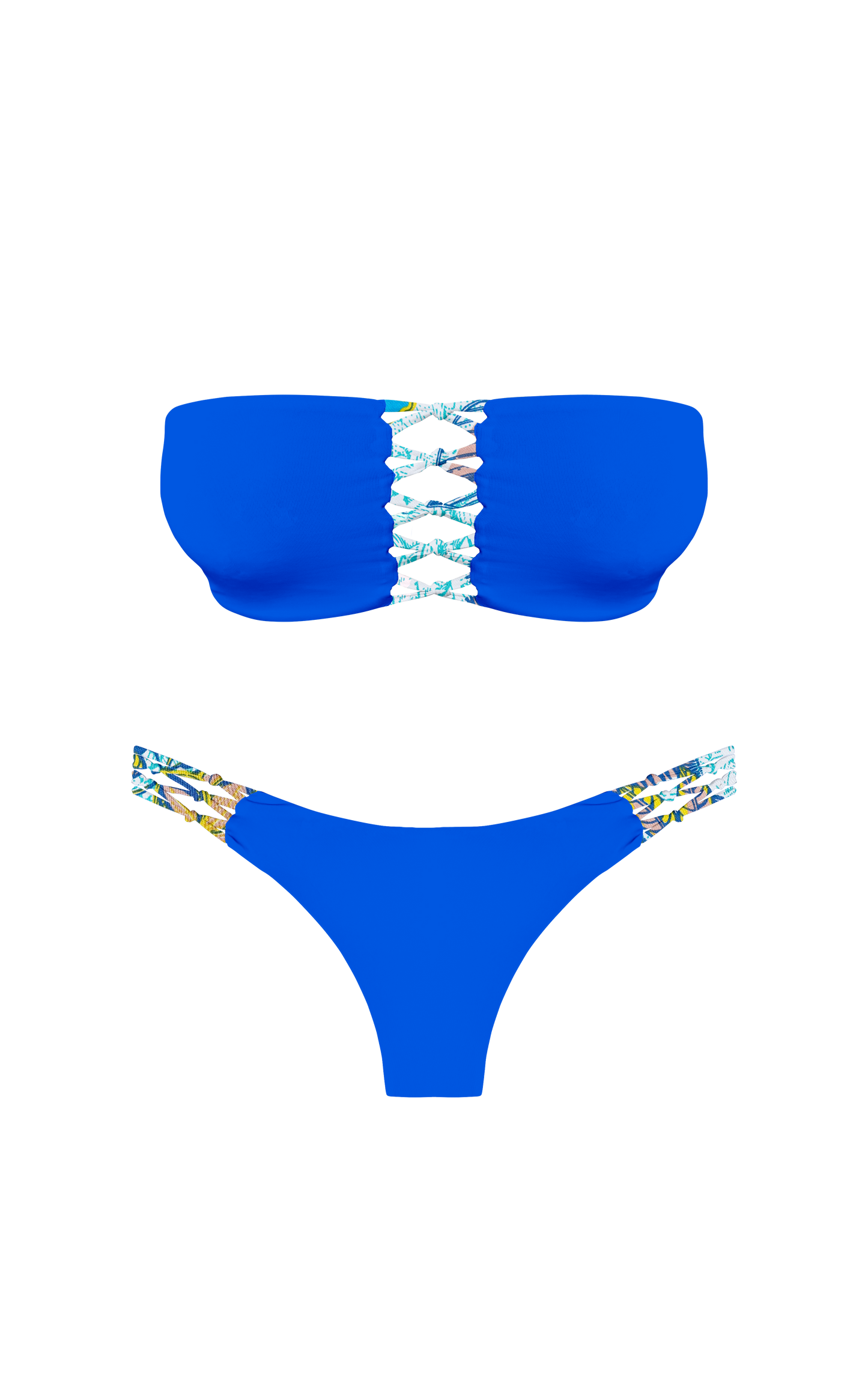 Island Palms Sea Glow Braided Thong Bikini Bottom