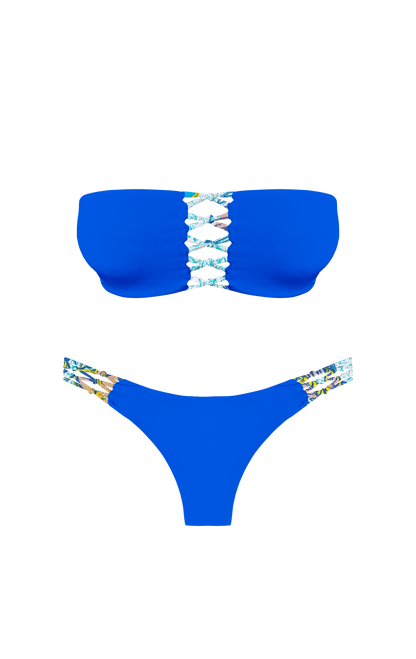 Island Palms Sea Glow Braided Thong Bikini Bottom