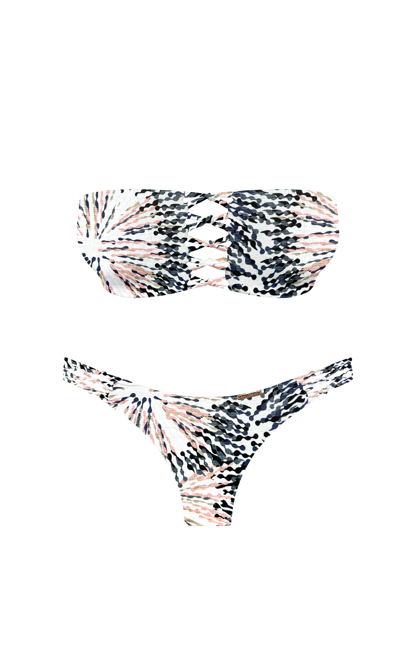 Island Palms Striking Reef Braided Thong Bikini Bottom