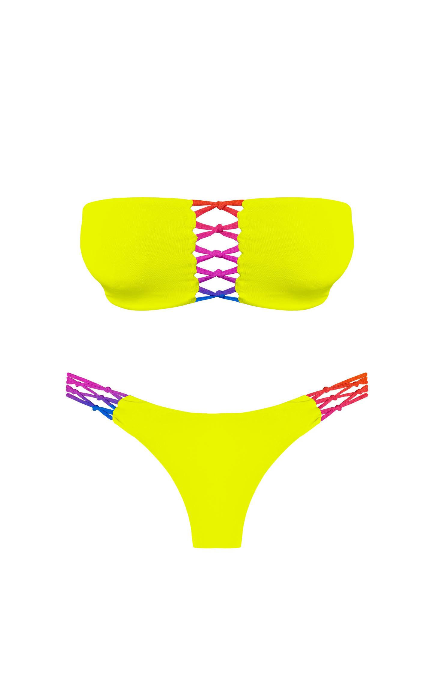 Island Palms Autumn Fire Braided Thong Bikini Bottom