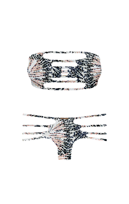 Island Palms Striking Reef Diamond Strap Bandeau Bikini Top