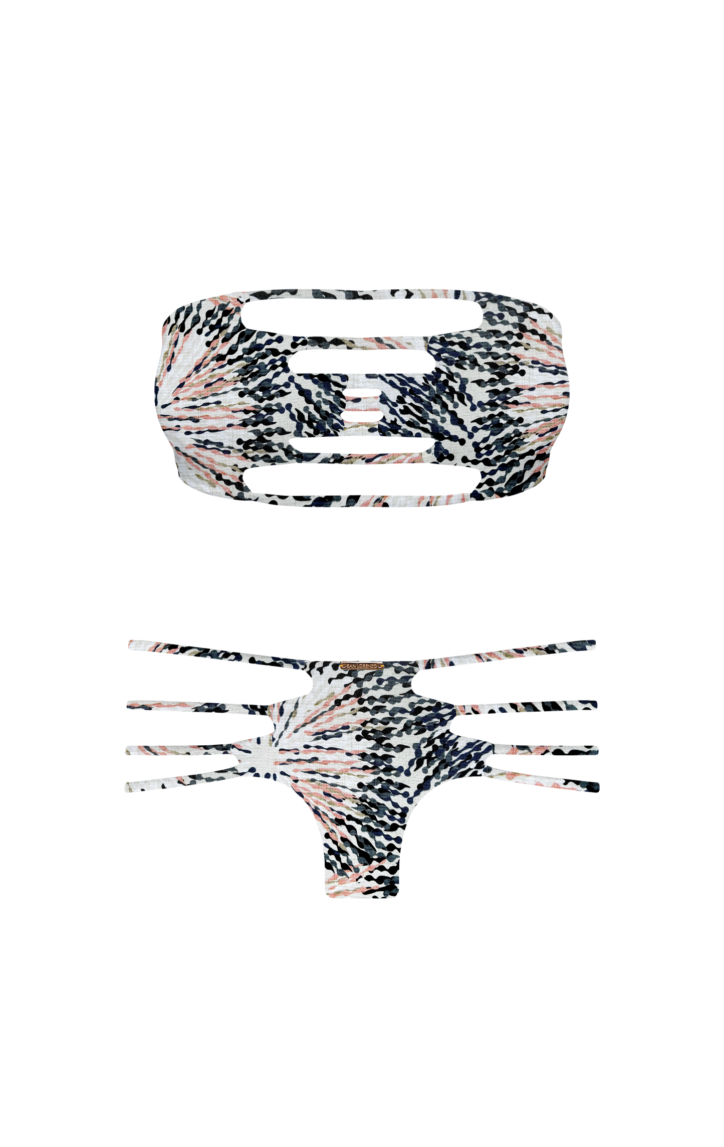 Island Palms Striking Reef Diamond Strap Bikini Bottom