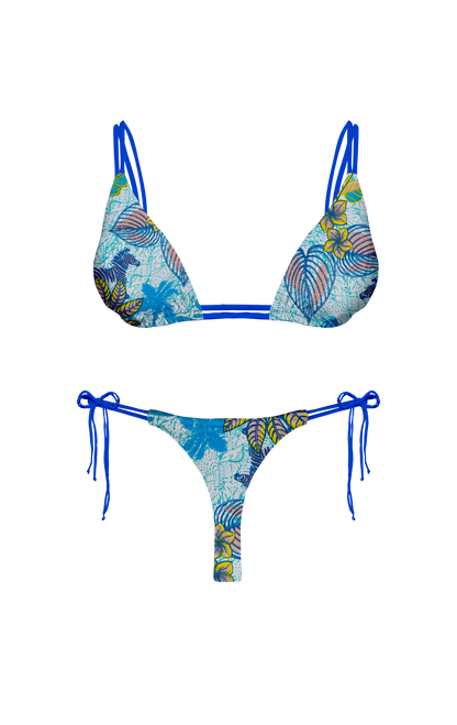 Island Palms Sapphire Double Loop String Bikini Bottom