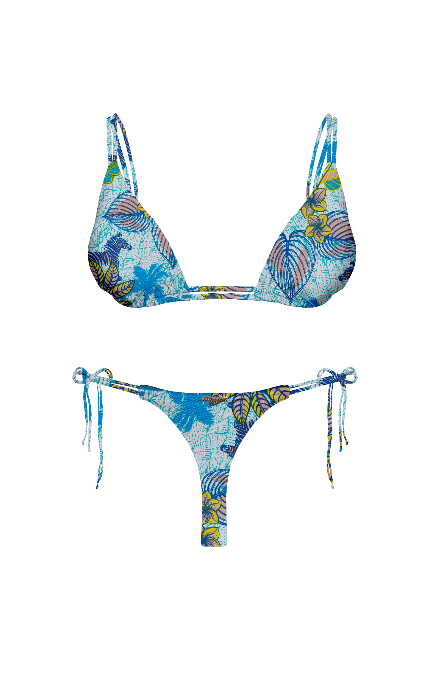 Island Palms Sea Glow Double Loop String Bikini Bottom