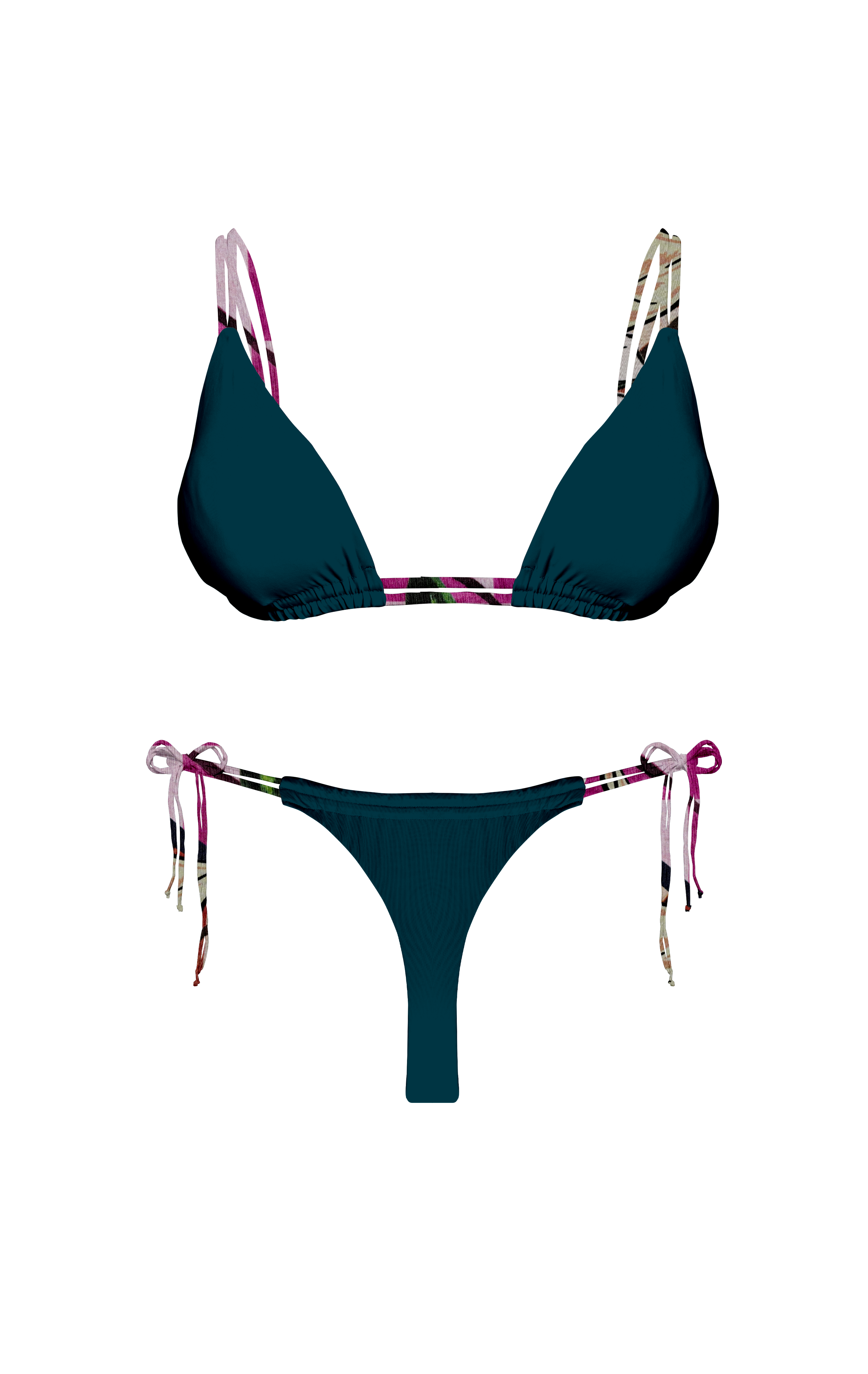 Island Palms Ebony Double Loop String Bikini Bottom