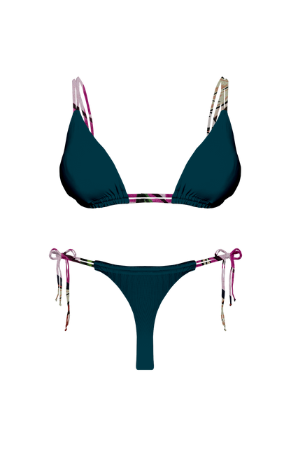 Island Palms Ebony Double Loop String Bikini Bottom