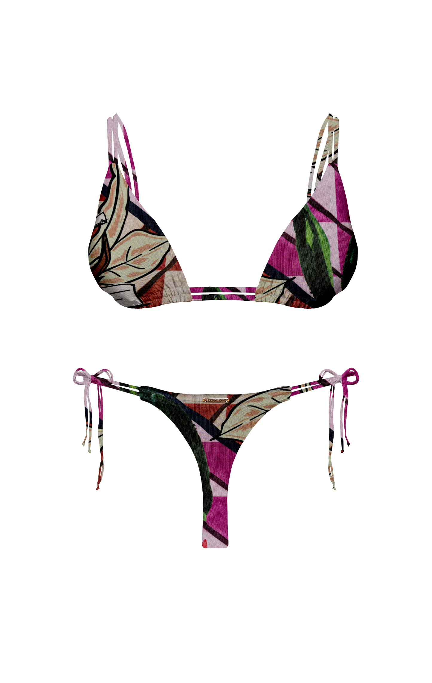 Island Palms Ebony Double Loop String Bikini Bottom