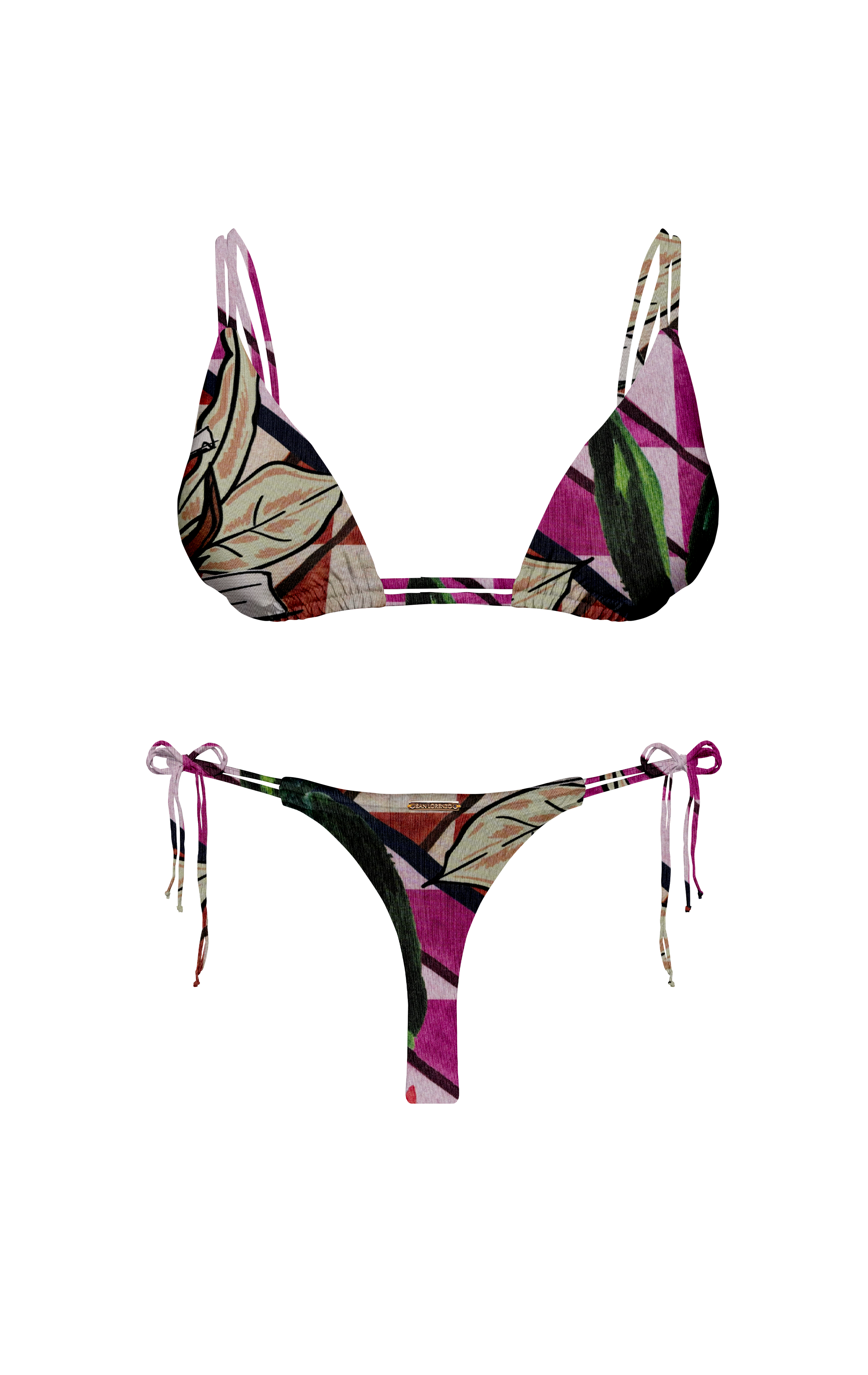 Island Palms Ebony Double Loop String Bikini Bottom