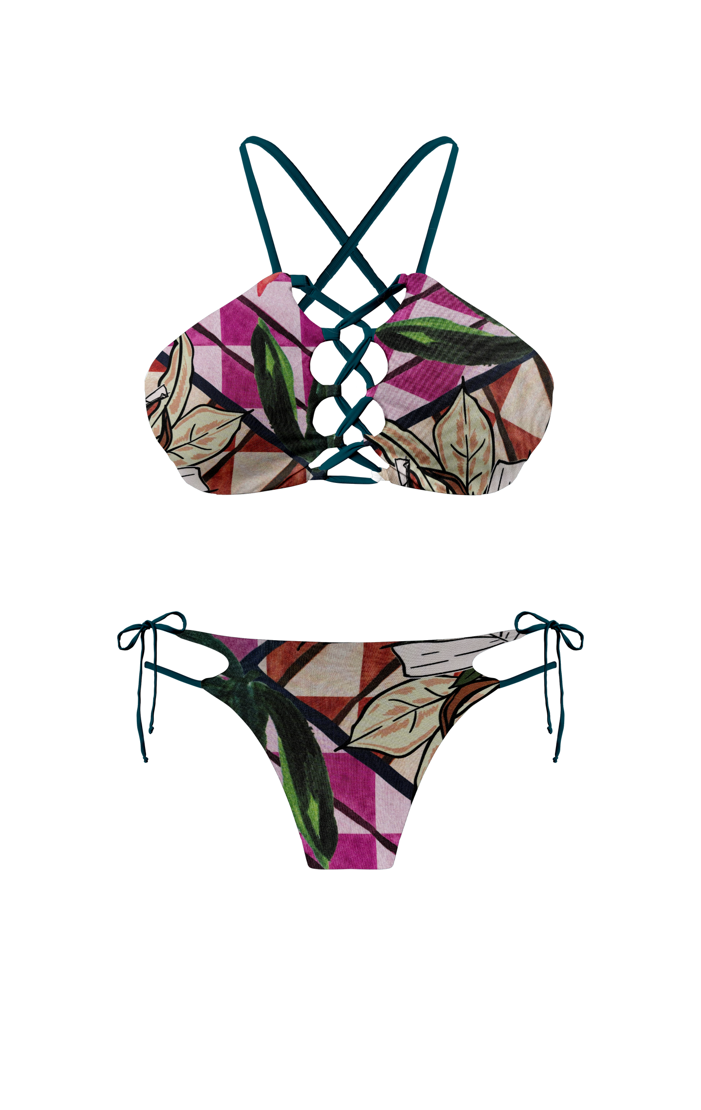 Island Palms Lafayette High Neck String Bikini Top