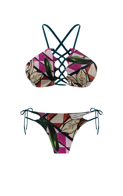 Island Palms Lafayette High Neck String Bikini Top