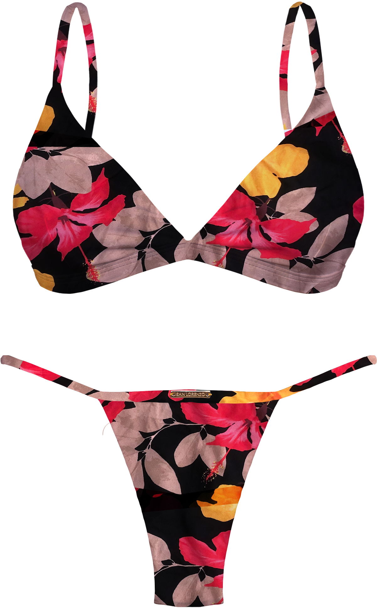 Flor Oceania Hawaiian Summer Clasp Thin Brief Bikini Bottom – San Lorenzo  Bikinis